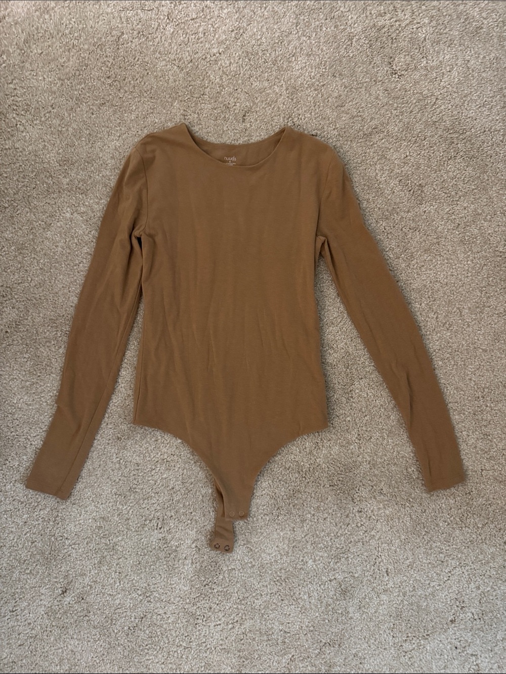 nuuds Brown Long Sleeve Kids One-Piece Bodysuit